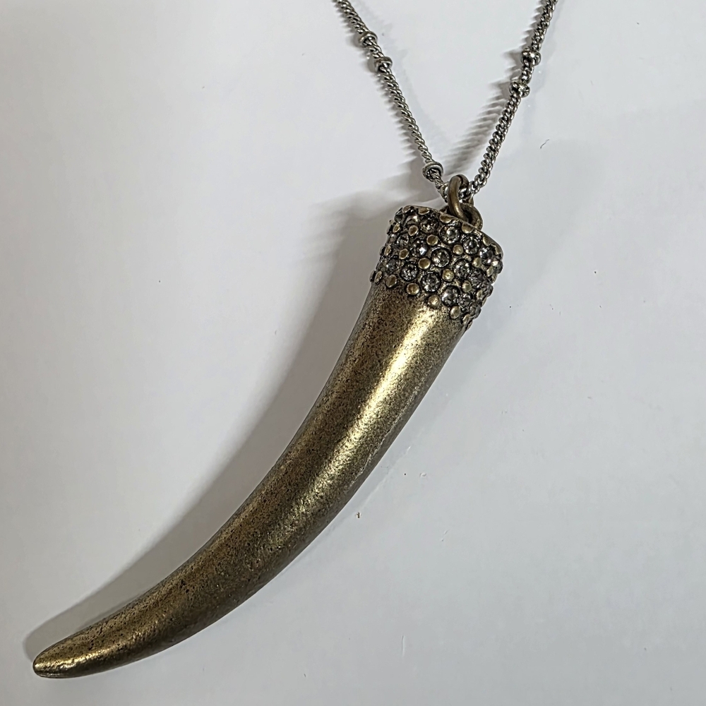 American Eagle Silver Gold Tusk Necklace